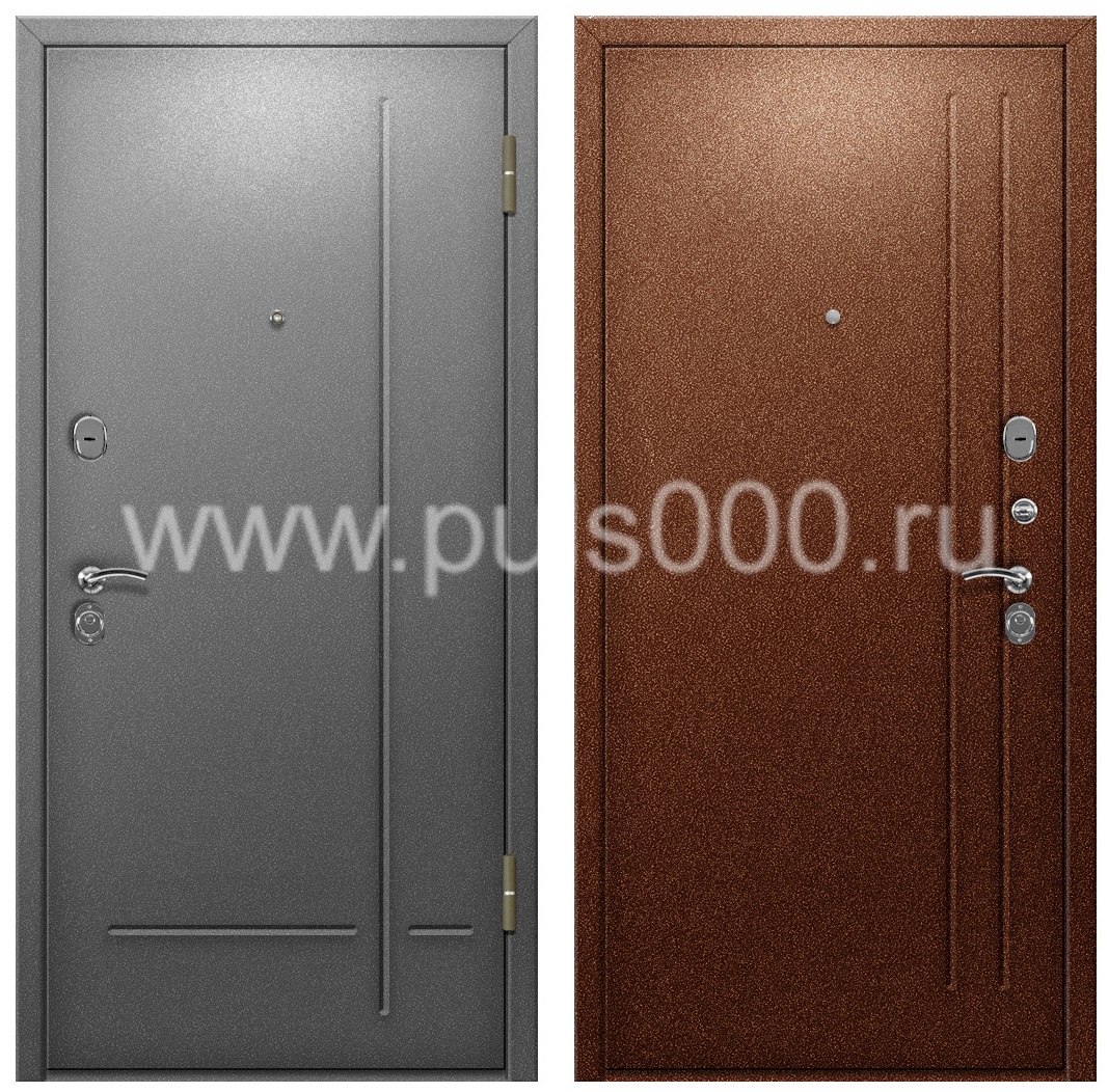 Входная дверь с отделкой порошковым напылением в офис PR-1133